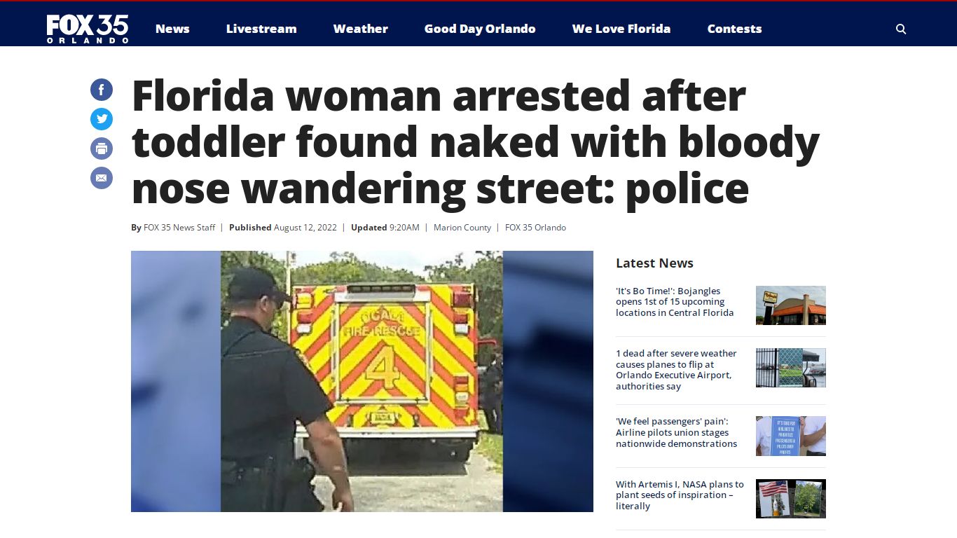 Florida woman arrested after toddler found naked with bloody nose ...